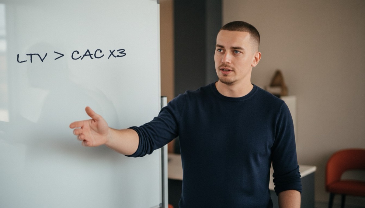 Максим Юдин, маркетолог-экономист, у доски «LTV > 3×CAC» — CAC и LTV простыми словами Максим Юдин, маркетолог-экономист, у доски «LTV > 3×CAC» — CAC и LTV простыми словами